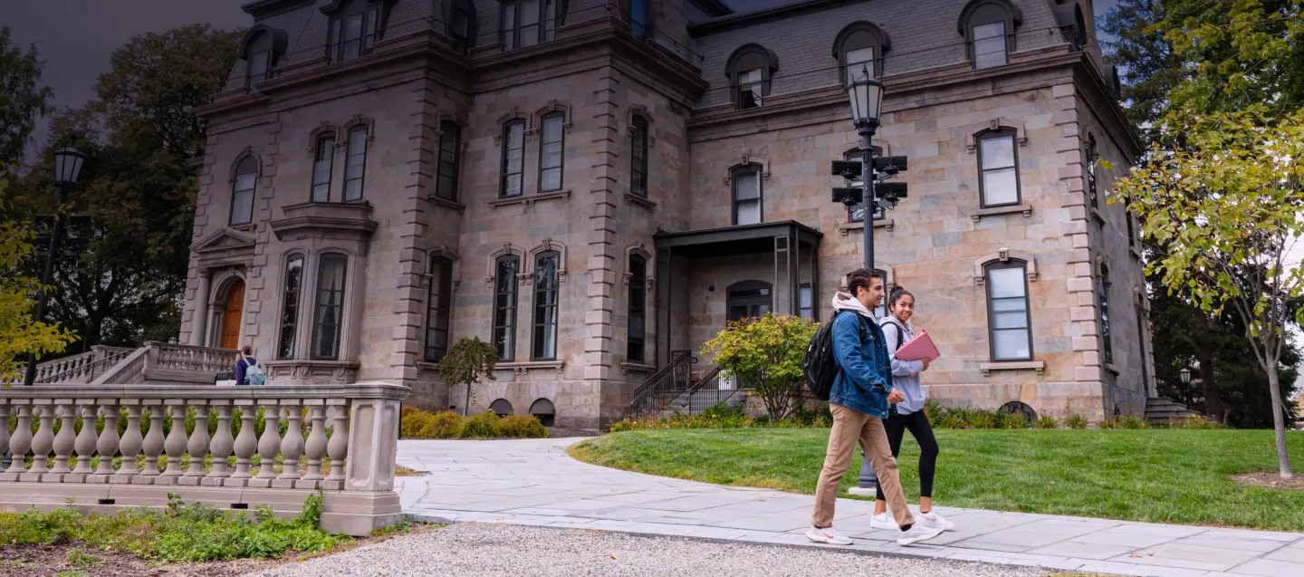Students walking near the Estate